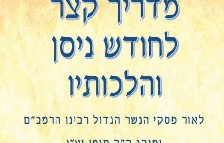 מדריך קצר לחודש ניסן ע"פ פסקי הרמבם – מאת הרב צפניה ערוסי שליט"א