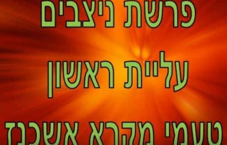 פרשת נצבים עליית ראשון טעמי אשכנז